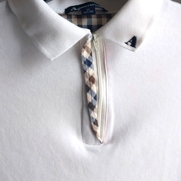 Aquascutum Cropped Zip up neck Sweater size Medium in White - Picture 2 of 9